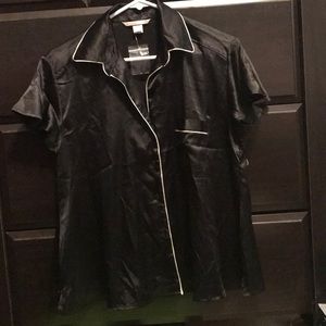Black satin pajamas from Victoria Secrets